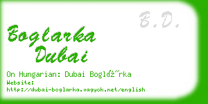 boglarka dubai business card